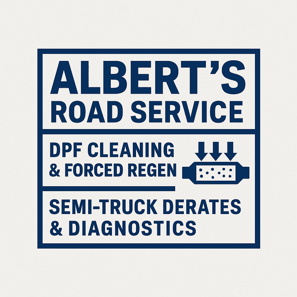 "Diesel mechanic running forced regen on semi-truck in Palm Beach County