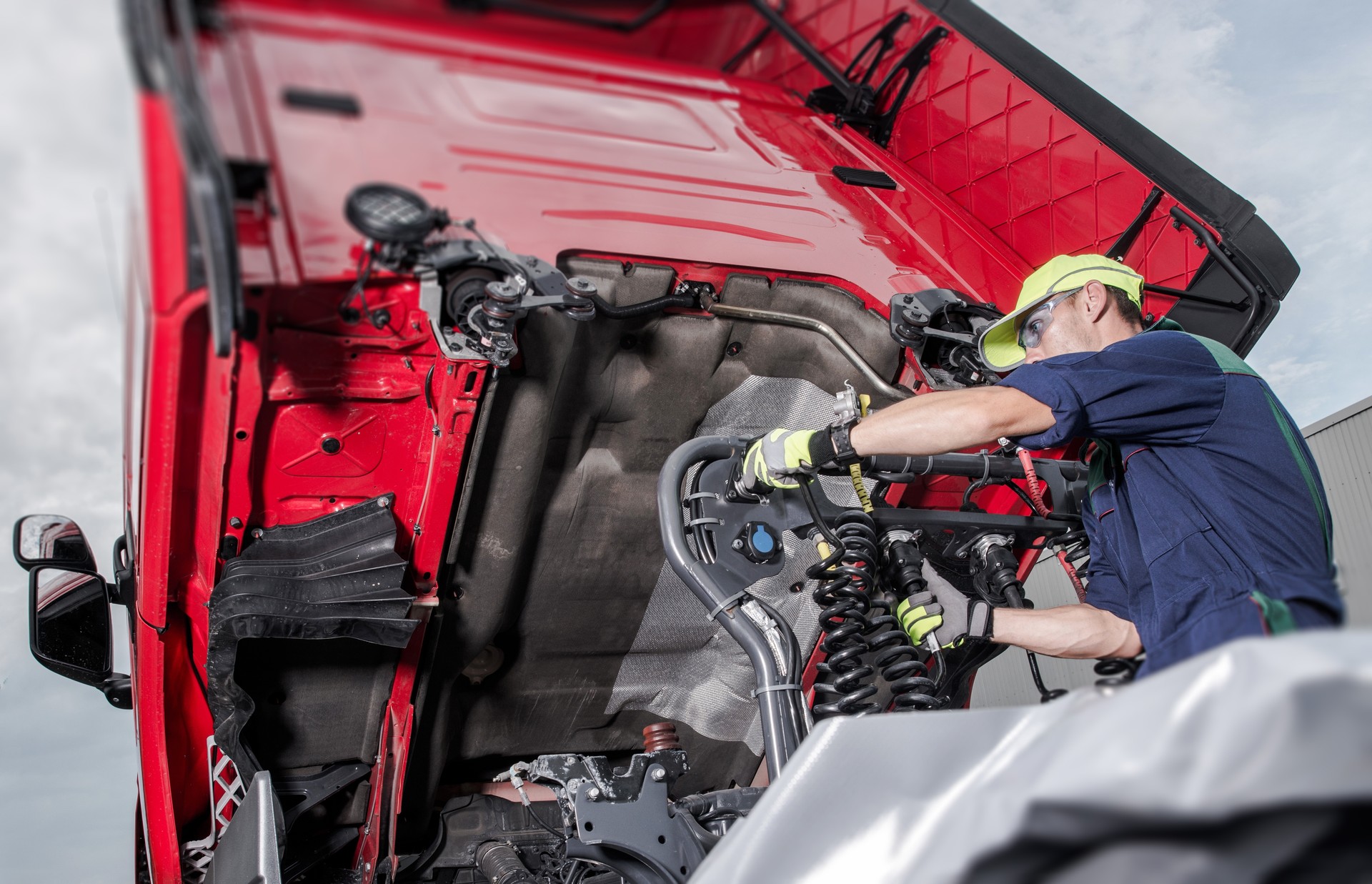 Peterbilt Truck Under Maintenance by Alberts Roaad Service